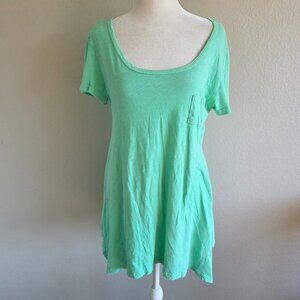 Fresh Produce 100% Cotton Long T-Shirt Top Dress Handkerchief Hem Size L